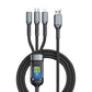 2 kaufen, 10% Rabatt🔥3-in-1 100W Transparentes Schnellladekabel