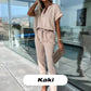 Modischer Jumpsuit für Damen mit V-Ausschnitt und kurzen Ärmeln und Bindegürtel