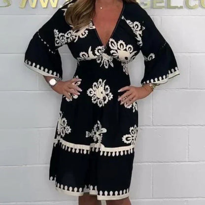 ⏰💥Letzter Verkaufstag zum halben Preis⏰💥Bedrucktes Sommerkleid für Damen