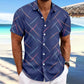 Lässiges, kurzärmliges Button-Down-Strandhemd für Herren