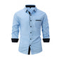 Herren Business-Hemd im Slim-Casual-Stil mit Farbblockdesign🔥🔥Vatertags-Sale – 49 % Rabatt