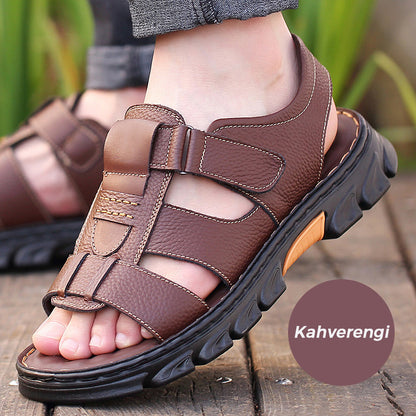 🔥49 % RABATT🔥Hochwertige Freizeitsandalen aus Leder für Herren 【Rutschfest, Fußmassage】