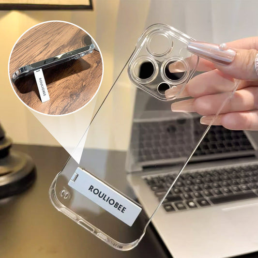 💥Nur für kurze Zeit 50 % Rabatt🔥0.33mm Ultra-thinTransparente Handyhülle mit Ständer für iPhone