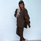 🎁Weihnachtsaktion🎅Sportliches und stilvolles zweiteiliges Set - monochromes Langarm-Sweatshirt und Damen-Leggings