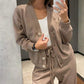 Zweiteiliges Set aus gestrickter Button-Down-Jacke und Hose für Damen💖Kostenloser Versand
