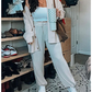 Zweiteiliges Set aus gestrickter Button-Down-Jacke und Hose für Damen💖Kostenloser Versand