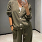 Zweiteiliges Set aus gestrickter Button-Down-Jacke und Hose für Damen💖Kostenloser Versand