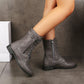 Weihnachtsaktion – 49 % Rabatt🔥🔥Orthopädische Lederstiefel für Damen mit runder Zehenpartie und seitlichem Reißverschluss