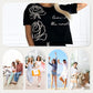 Lässiges T-Shirt mit Blumenmuster und Bustier-Rock für Frauen