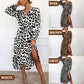 ✨Kleid mit V-Ausschnitt und Leopardenmuster🔥Kaufe 2 und erhalte kostenlosen Versand