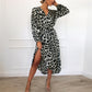 ✨Kleid mit V-Ausschnitt und Leopardenmuster🔥Kaufe 2 und erhalte kostenlosen Versand