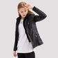 Premium Lederjacke mit Kapuze für Damen🌺🌺Kostenloser Versand