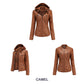 Premium Lederjacke mit Kapuze für Damen🌺🌺Kostenloser Versand