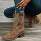 Bequeme Vintage-Stiefel mit klobigem Absatz für Damen