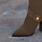 🔥🖤Schwarzer Freitag Verkauf 50%🔥Kniehohe Stiefel mit spitzer Spitze und klobigem Absatz