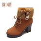 🍁Herbst-/Winter-Sonderangebot: 49% Rabatt🍂Damen Stiefeletten mit Plüsch-Reißverschluss und dickem Absatz