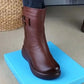 Warme, halbhohe Stiefel mit Reißverschluss für Damen【Kostenloser Versand】