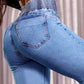 Stretch-Schlagjeans mit hoher Taille