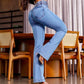 Stretch-Schlagjeans mit hoher Taille