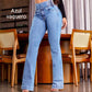 Stretch-Schlagjeans mit hoher Taille