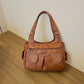 Damen-Tragetasche aus weichem Leder mit mehreren Taschen