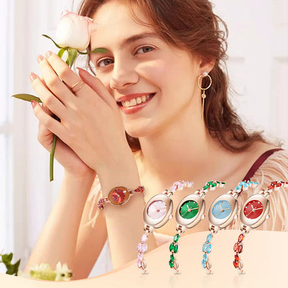 🎀⌚Womne's farbige Zirkon-Armbanduhr