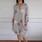 Lässiges bedrucktes Button-Down-Hemdkleid für Damen