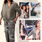 Damenmode Lockeres Cardigan-Shirt & Hose mit hoher Taille Zweiteiliges Set