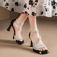 💥Sichern Sie sich heute 50% Rabatt!💥Elegante, glitzernde Sandaletten mit Absatz