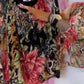 Damen Vintage Chiffonbluse mit Blumen- und Leoparden-Patchwork