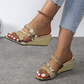 Trendige Keilsandalen mit Kristallverzierung für Damen