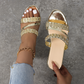 Trendige Keilsandalen mit Kristallverzierung für Damen