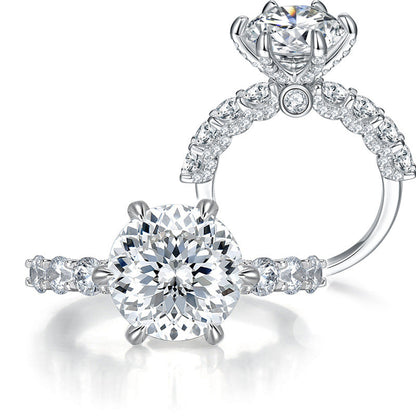💍Geschenk für Sie | 5 Karat Mondlicht Sterling Silber Moissanit Ring
