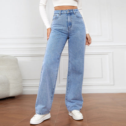 ⏰Neuer exklusiver Flash Sale 50 % RABATT🔥Lässige Stretchjeans mit hoher Taille, mehreren Taschen und weitem Bein
