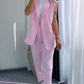 💖Stilvolles Set aus ärmellosem Blazer und hoch taillierter Hose für Damen