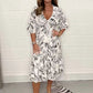 Elegante Kleider mit V-Ausschnitt und botanischen Motiven für Damen