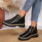 🔥Modische schwarze PU-Leder-Stiefeletten für Damen