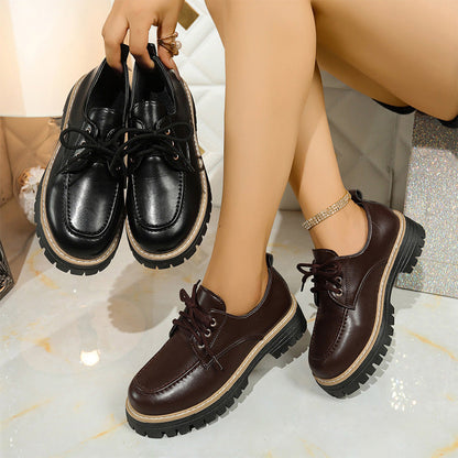 Rundzehen-Schnürloafer für Damen