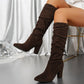Damen stilvolle einfarbige Stiefel mit hohem Absatz