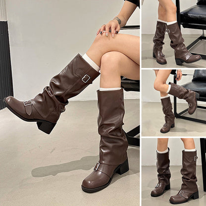 Lässige, modische lange Stiefel für Damen