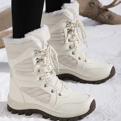 Warme, knöchelhohe Schnür-Schneestiefel für Damen【Kostenloser Versand】