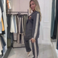Modisches 2-teiliges Set aus gestreiftem Blazer und Hose