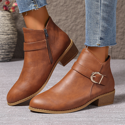 Bequeme Stiefeletten mit klobigem Absatz für Damen