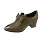Damen-Schuhe mit spitzer Zehenpartie, Blockabsatz und PU-Leder