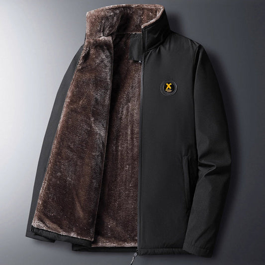 Warme Herrenjacke mit Plüschfutter