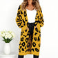 🧥Damenmode Strickjacke mit Leopardenmuster