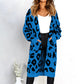 🧥Damenmode Strickjacke mit Leopardenmuster