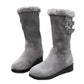 Warme, mit Plüsch gefütterte Damen-Schneestiefel in mittlerer Wadenlänge