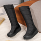 Warm gefütterte, wasserdichte kniehohe Schneestiefel für Damen【Kostenlose Lieferung】