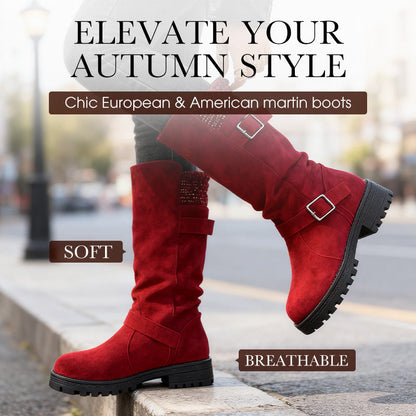 💖Black-Friday-Mega-Angebot – 50 % Rabatt!💖Damen Slouchy Boots bis zur mittleren Wade